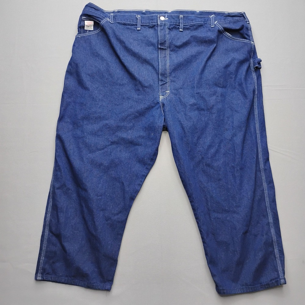Pointer Brand Mens Carpenter Jeans Blue Denim USA 54x30 Hemmed Fits 50x26